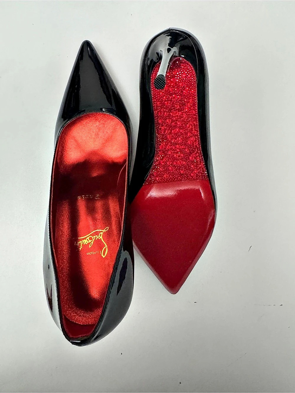 Christian Louboutin Hot Chick Sling High Heeled Shoes in Black & Red EU 42